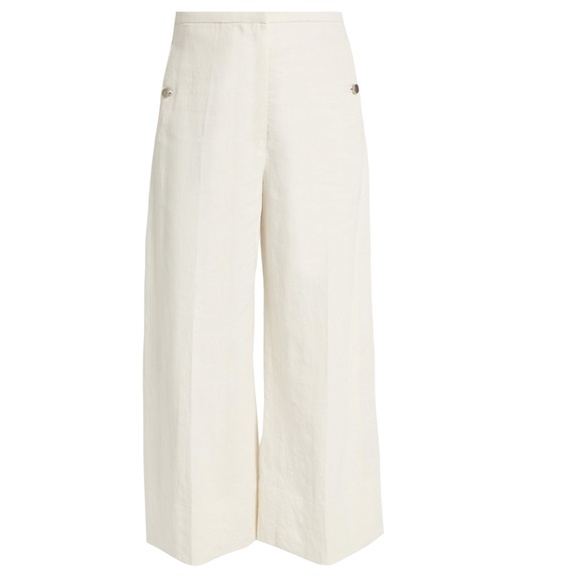 Lemaire Wide legged cropped coated linen pant - Picture 3 of 15